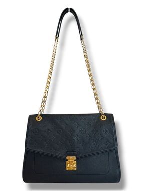 Louis Vuitton St Germain MM Black Monogram Empreinte Leather Shoulder Bag